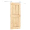 vidaXL Sliding Door Natural and White 90 x 210 cm Solid Pine Wood