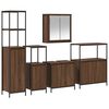 vidaXL Bathroom Furniture Set with Shelf 5 pcs Brown oak and Black