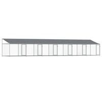 vidaXL Dog Cage with Roof and Doors Grey 12x2x2 m Galvanised Steel