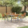 vidaXL Garden Dining Set 7 pcs Grey and brown Solid acacia wood