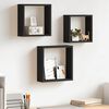vidaXL Wall Cube Shelves 3 pcs Black MDF