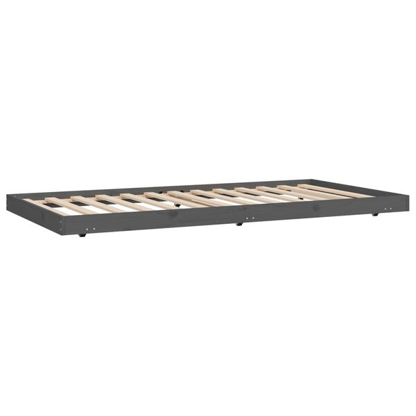 vidaXL Bed Frame without Mattress Grey 80x200 cm Solid Wood Pine
