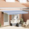vidaXL Retractable Awning Manual Blue and White 350 x 200 cm
