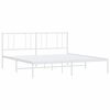 vidaXL Metal Bed Frame without Mattress with Headboard White 200x200cm