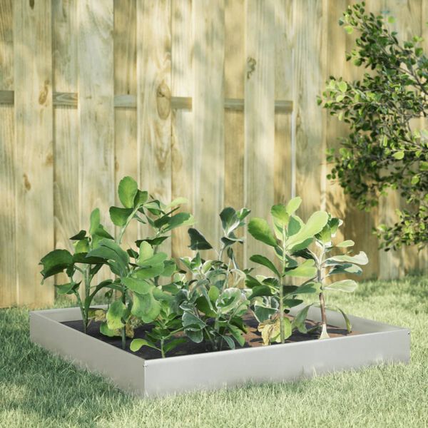 vidaXL Garden Raised Bed 100x100x26 cm Stainless Steel