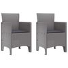 vidaXL Garden Chair 2 pcs Light grey 53 x 49 x 85 cm PP