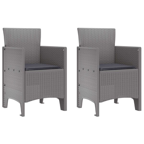 vidaXL Garden Chair 2 pcs Light grey 53 x 49 x 85 cm PP
