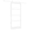 vidaXL Sliding Door ORKDAL 93 x 202 cm Solid Pine Wood and Glass White