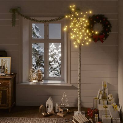 vidaXL Christmas Tree 200 LEDs 2.2m Warm White Willow Indoor Outdoor