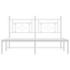 vidaXL Metal Bed Frame without Mattress with Headboard White 160x200cm