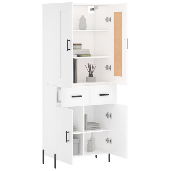 vidaXL Highboard White 69.5x34x180 cm Engineered Wood