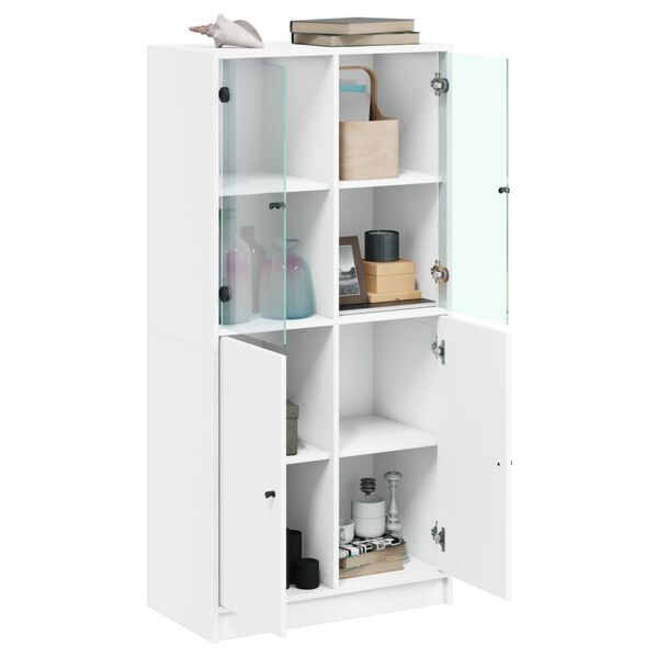 vidaXL Highboard with Doors White 68x37x142 cm Engineered Wood