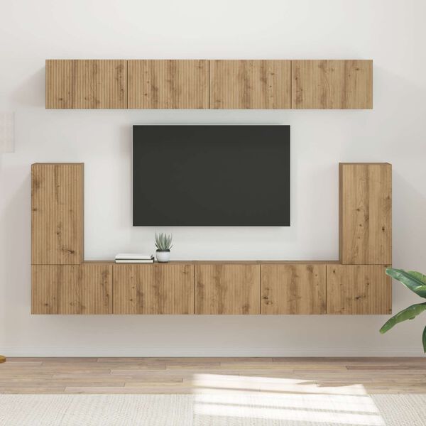 vidaXL TV Cabinet Set Wall-mounted 5 pcs Artisan Oak Engineered Wood