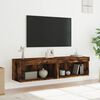 vidaXL TV Cabinets with LED Lights 2 pcs Smoked Oak 60x30x30 cm