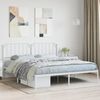 vidaXL Metal Bed Frame without Mattress with Headboard White 160x200cm