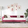 vidaXL Corner Bed Frame with Headboard Wine Red 80 cm x 200 cm Velvet
