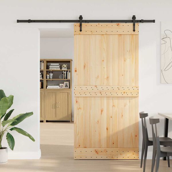 vidaXL Sliding Door with Hardware Set 100x210 cm Solid Wood Pine