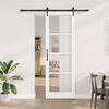 vidaXL Sliding Door White 78 x 232 cm Solid Pine Wood and Glass