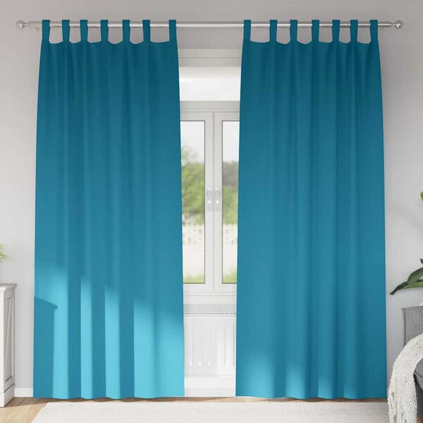 vidaXL Blackout Curtains with Rings 2 pcs Turquoise 245 x 140 cm