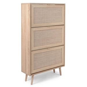 Finori Shoe Cabinet Bali 49A Sonoma Oak and Cane Print