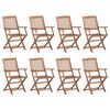 vidaXL Folding Chairs 8 pcs Solid Acacia Wood