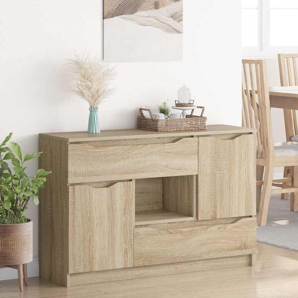 vidaXL Sideboard Sonoma Oak 100 x 30 x 65.6 Engineered Wood