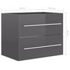 vidaXL 2 Piece Bathroom Furniture Set High Gloss Grey Engineered Wood