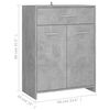 vidaXL Bathroom Cabinet Concrete Grey 60x33x80 cm Engineered Wood