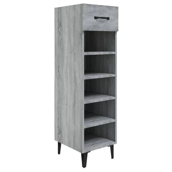 vidaXL Shoe Cabinet Grey Sonoma 30x35x105 cm Engineered Wood