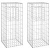 vidaXL Gabion Basket Posts 2 pcs 40x40x100 cm Iron