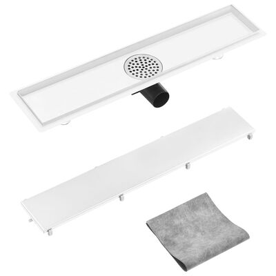 vidaXL Shower Drain with 2-in-1 Cover 63x14 cm Stainless Steel