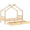 vidaXL Kids Bed Frame with Drawers Solid Pine Wood 90x200 cm