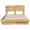vidaXL Bed Frame with Headboard without Mattress 120x200 cm Solid Wood Oak