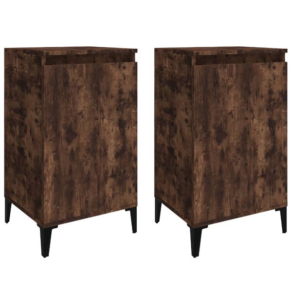 vidaXL Bedside Cabinets 2 pcs Smoked Oak 40x35x70 cm Engineered Wood