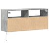 vidaXL TV Wall Cabinet with LED Lights Concrete Grey 100x31x45 cm