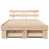vidaXL Bed Frame with Headboard Brown 135 x 190 cm Solid Pine Wood