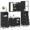 vidaXL 4&nbsp;Piece Bathroom Furniture Set&nbsp;Black Engineered Wood