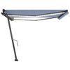 vidaXL Manual Retractable Awning with LED 400x350 cm Blue and White