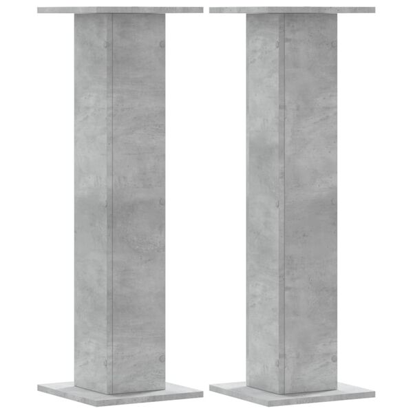 vidaXL Speaker Stands 2 pcs Concrete Grey 30x30x95 cm Engineered Wood