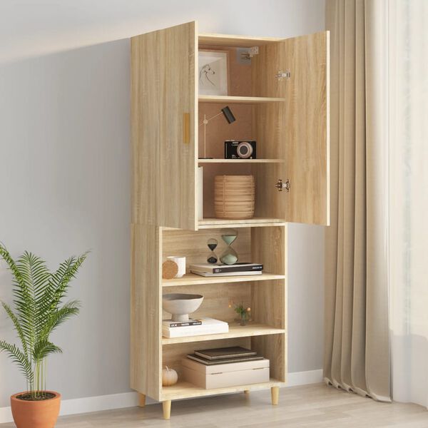 vidaXL Hanging Wall Cabinet Sonoma Oak 69.5x34x90 cm