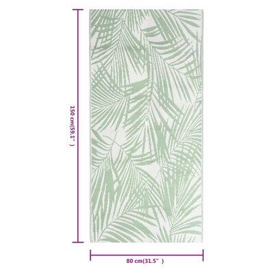 vidaXL Outdoor Carpet Green 80x150 cm PP