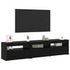 vidaXL TV Cabinet 2 pcs Black Oak 180 x 35 x 40 cm Engineered Wood