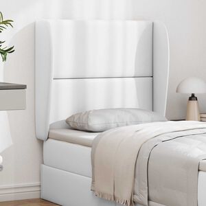 vidaXL Headboard Ear White PVC