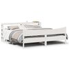 vidaXL Bed Frame with Headboard White 200x200 cm Solid Wood Pine