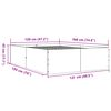 vidaXL Bed Frame without Mattress Concrete Grey 120x190 cm Small Double