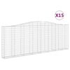 vidaXL Arched Gabion Baskets 15 pcs 400x30x140/160 cm Galvanised Iron