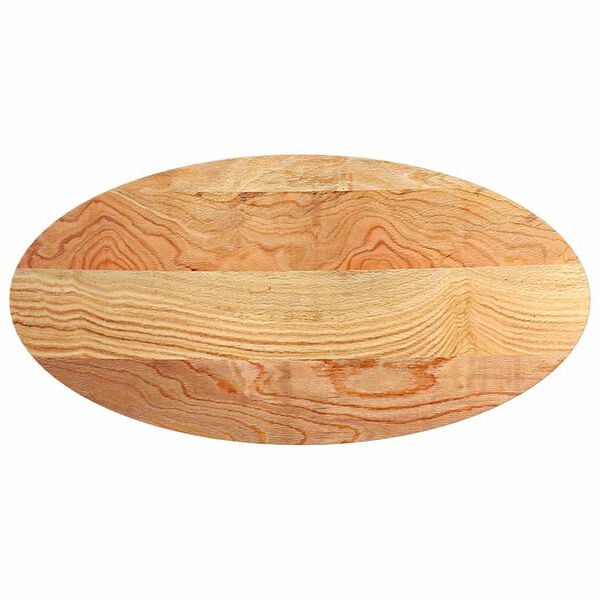 vidaXL Table Top Light Brown 120x60x2 cm Solid Wood Oak Oval