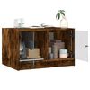 vidaXL Coffee Table with Glass Doors Smoked Oak 68x50x42 cm