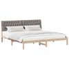 vidaXL Bed Frame with Upholstered Headboard Brown 200 x 200 cm