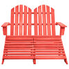 vidaXL 2-Seater Garden Adirondack Chair&Ottoman Fir Wood Red